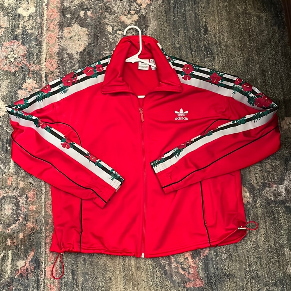 Adidas floral trim jacket